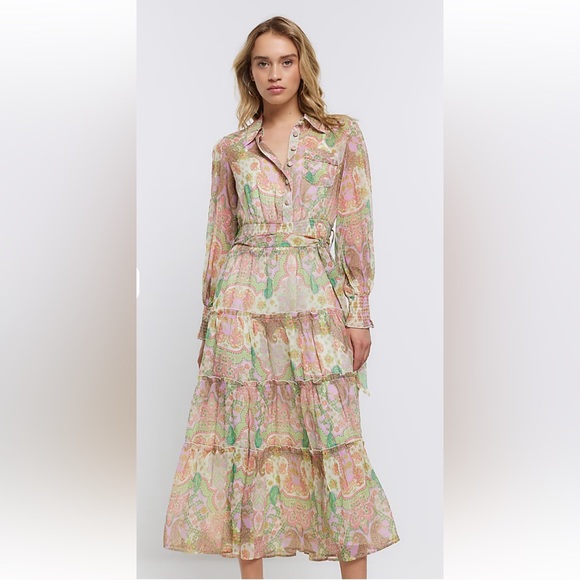 River Island Paisley print chiffon dress - Picture 3 of 3